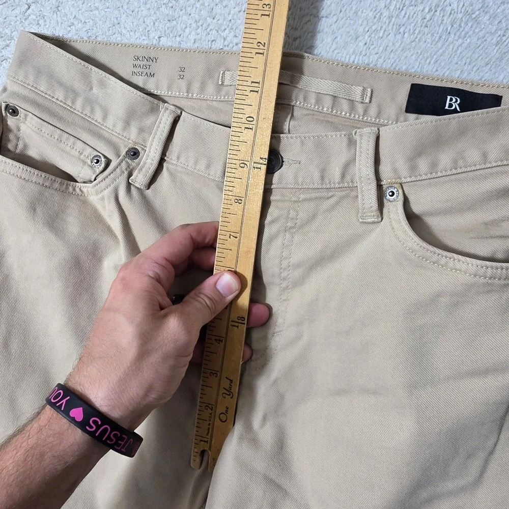 Banana Republic Traveler Pants Mens 32/32 Twill Khaki Skinny Stretch